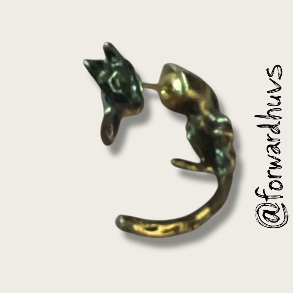 Bundle Sale 3 for $15 | Bronze-Colored Cat Stud Earring – 15/16”